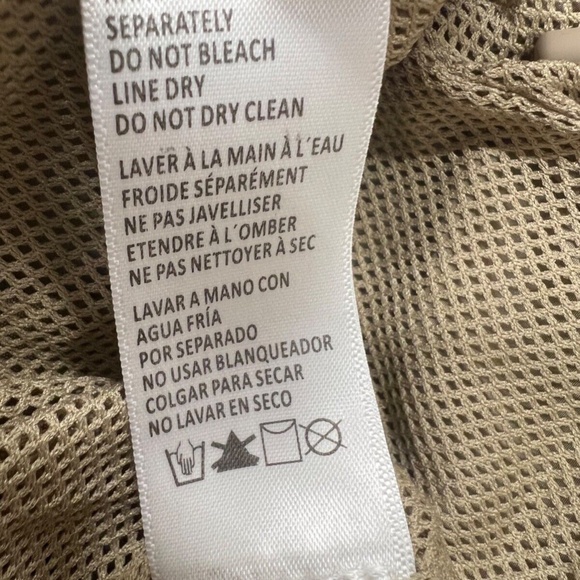 Good American Track Pants Women 2 Tan Nylon Joggers Mesh Lined Pockets Athletics - Picture 10 of 10